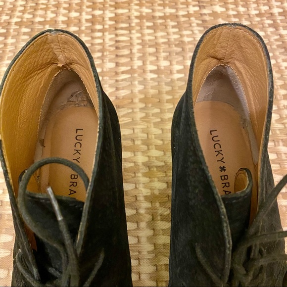 🎉🍀 LUCKY BRAND Junes suede wedge booties - Picture 7 of 10